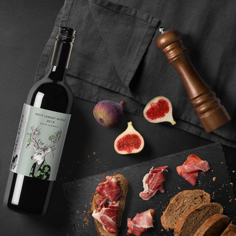 Red Deer Station Shiraz styled with figs and steak